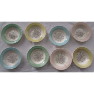 American Limoges Triumph 1940 pastels fruit bowls set of 8 floral flowers OSLO